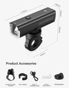 Bike Front Light 1500LM 5000mAH Battery Bicycle Light Aluminum Smart Sense LED Lamp Flashlight Cycling Headlight