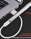 USB Rechargeable Lighter Mini Compact Long Windproof Electric Heating Wire Metal Material Men's Cigarette Lighter