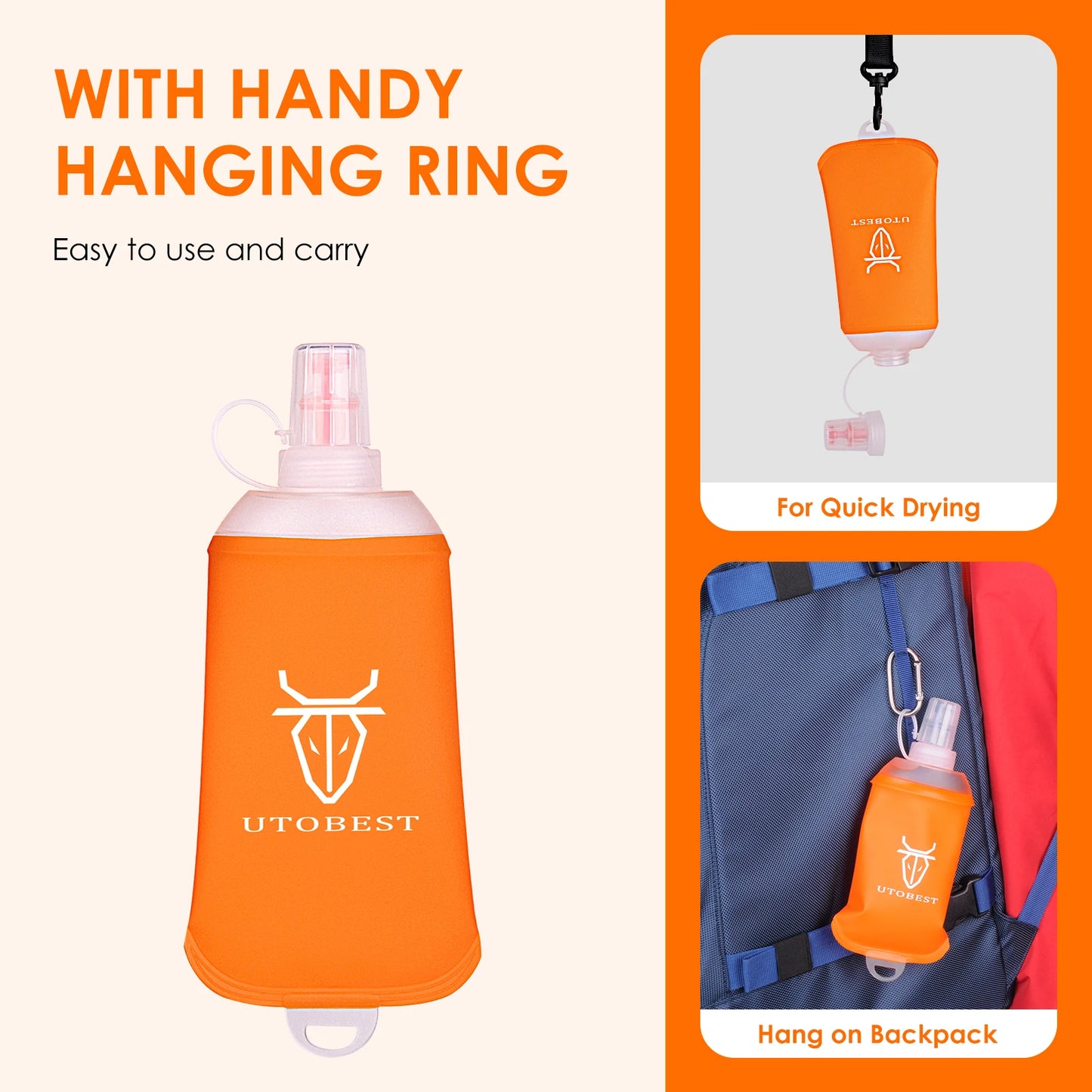150ml 200ml 250ml Soft Flask Foldable Silicone Water Bottle TPU Running Kettle for Hydration Pack Bag Vest