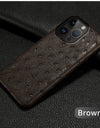100% Natural Ostrich Leather Phone Case for iPhone 16 15 14 Pro Max 14Pro 16 Plus 15Pro 16Pro luxury Back Cover