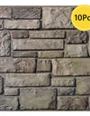 10pcs 3D Faux Stone Wall Panels, Self-adhesive Tile Stickers for Living Room, TV Background, Water and Mold Resistant, 30x30cm