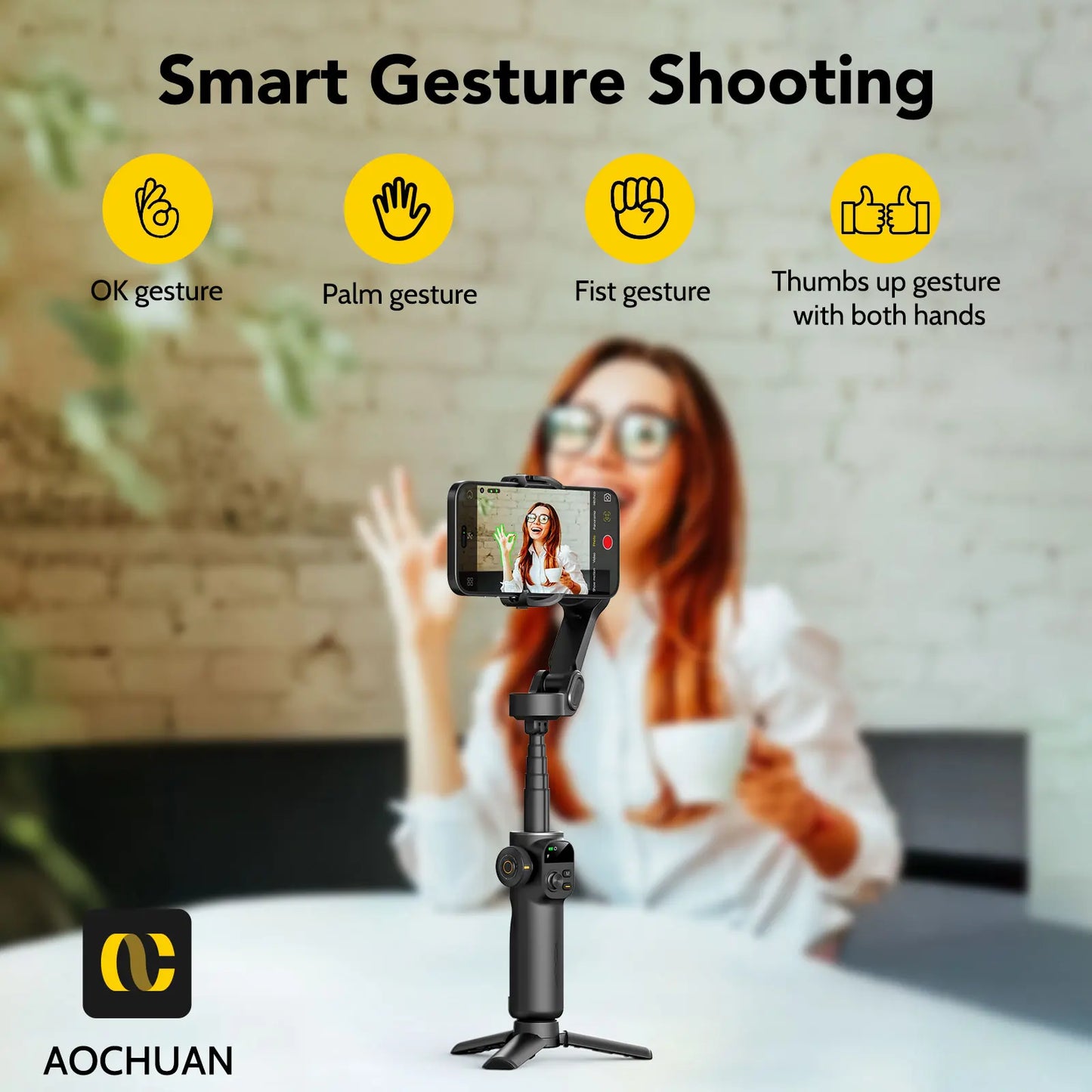 Smart X2 Black 3-Axis Handheld Gimbal Stabilizer With Extension Rod For iPhone And Android Smartphone Gimbal Stabilizer
