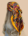 Retro Women Silk Scarf Bandanna Fashion Bohemian Pattern Square Hijab Lady Wrap Headband foulard muffler