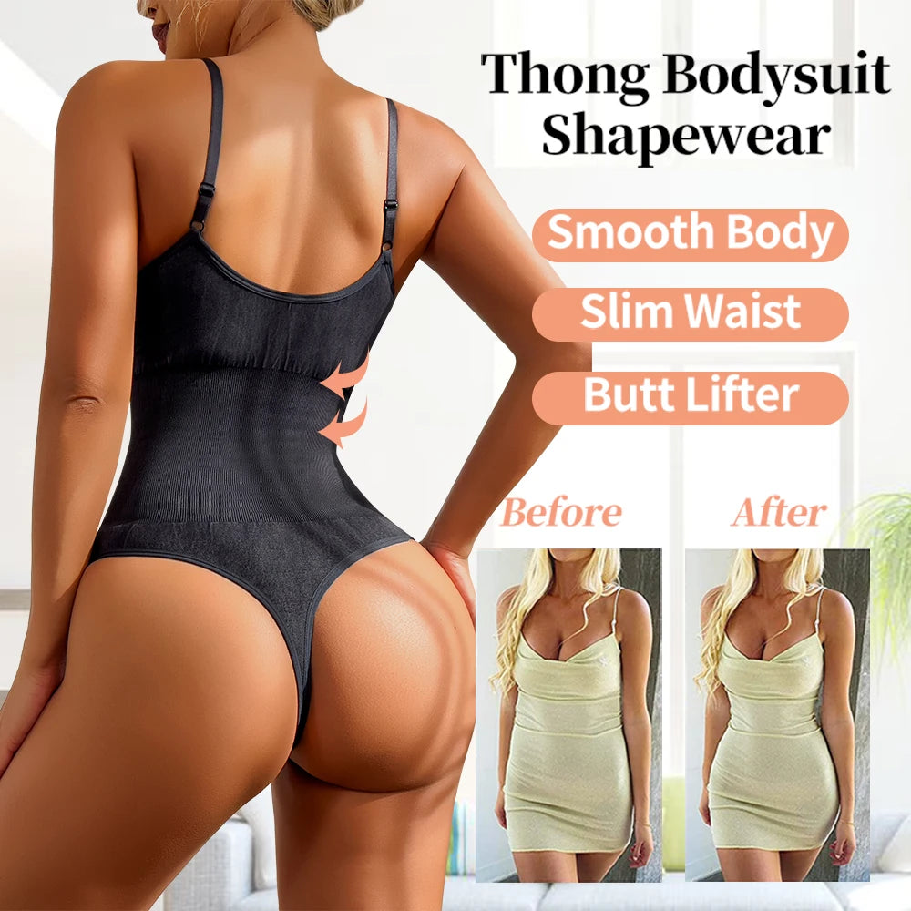 Thong Shaping Bodysuit for Women – Tie-Dye Tummy Control Shapewear