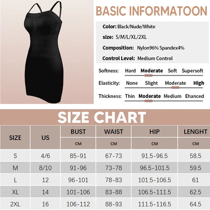 Strapless Shapewear Slip for Women Seamless Underdress Tummy Control Full Slips Corset Butt Lifter