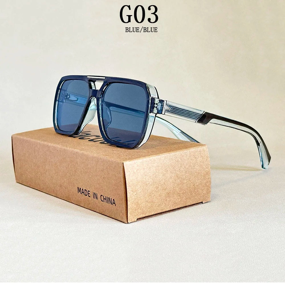 Square Frame Vintage Sunglasses With UV400 Protection