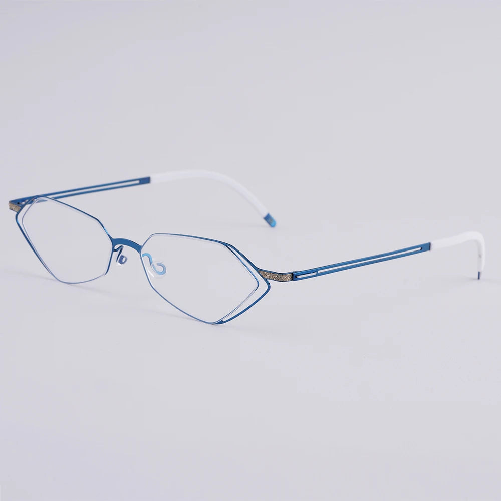 Diamond Shape Titanium Polygon Eyeglasses Frame
