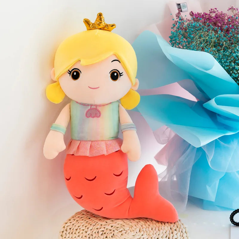 Kawaii Mermaid Plush Pillow Toy Cute Stuffed Doll for Kids Girls Bedroom Decor Perfect Christmas Birthday Gift Soft Cuddly Toy