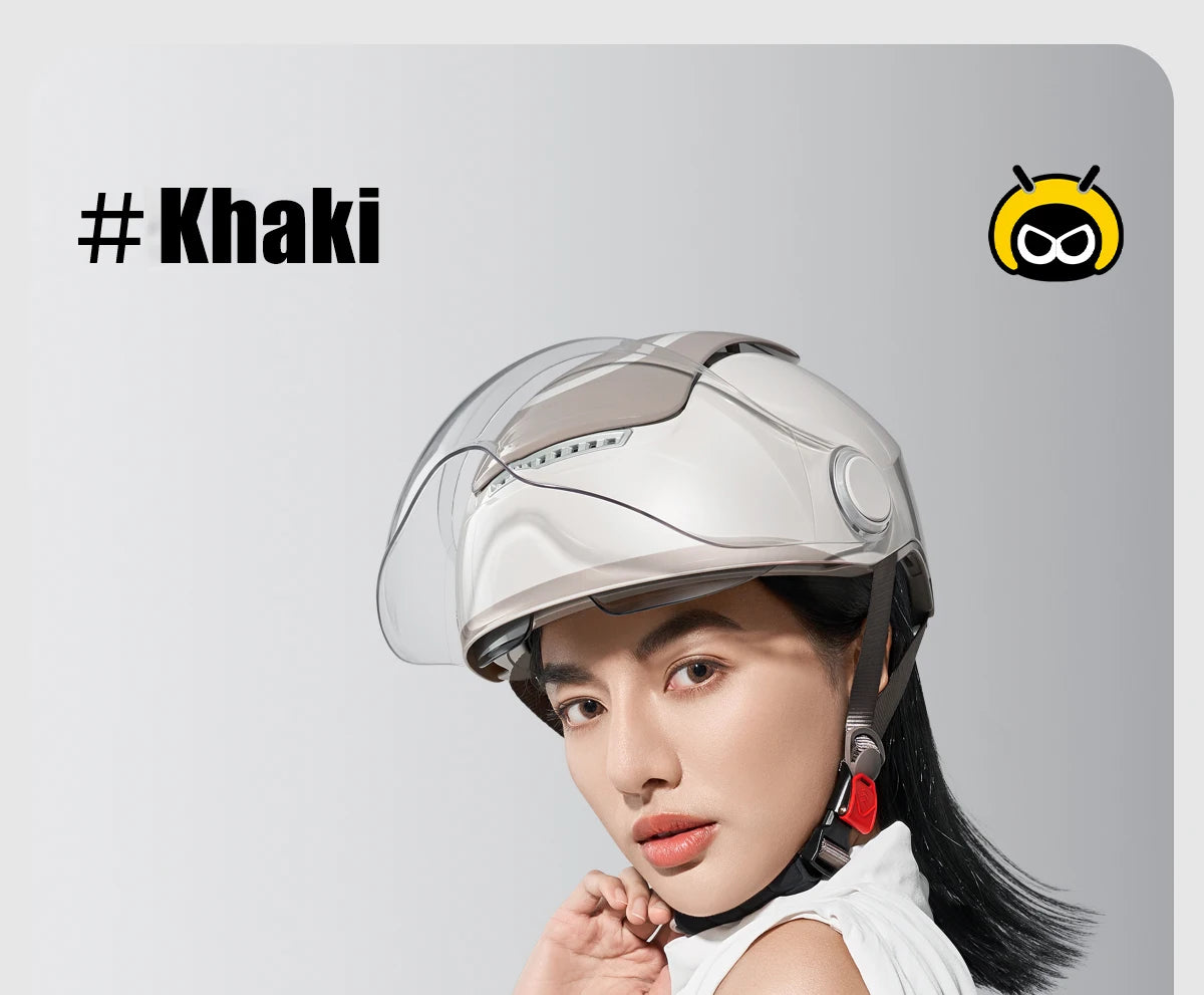 Open Face Electric Bike Helmet With Dual Visor