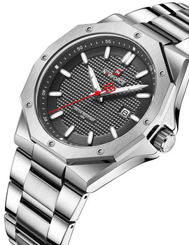 Sports Military Watches Stainless Steel Male Quartz Wristwatch Waterproof Luxury Causal Clock