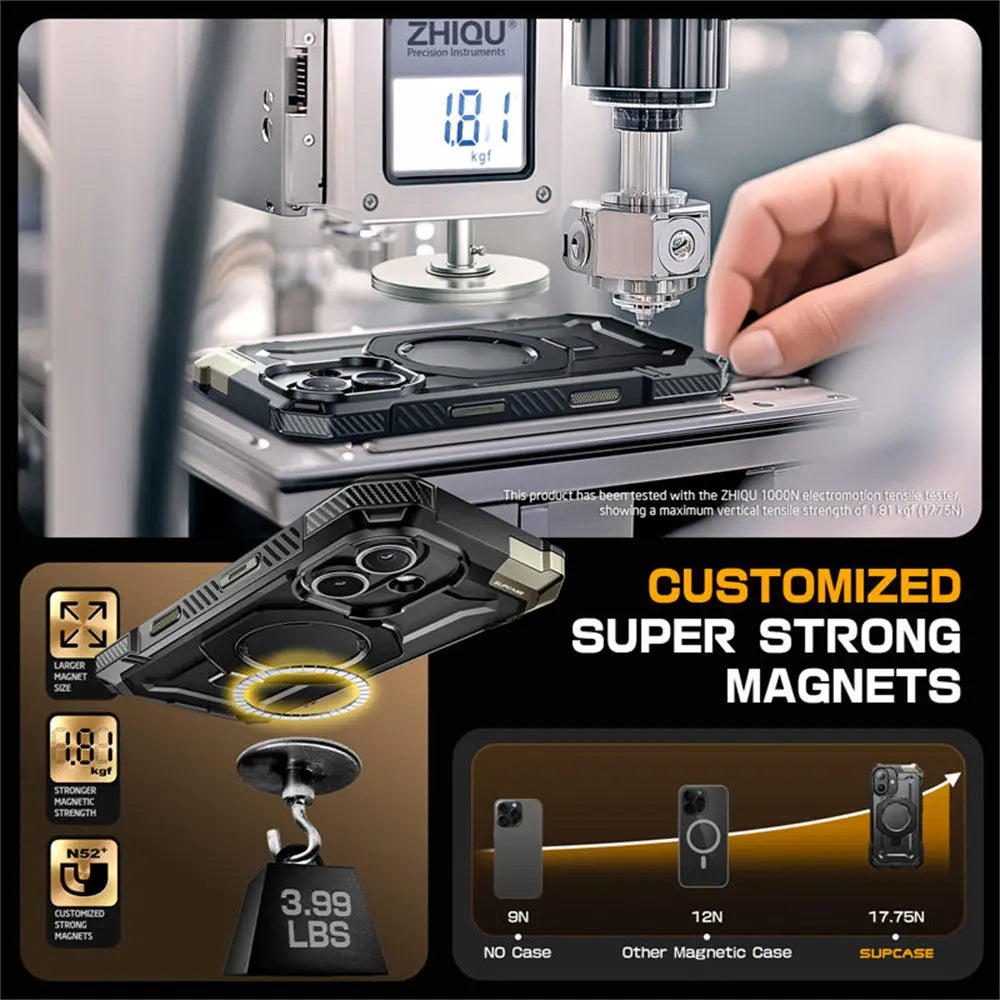 For iPhone 16 Case with Camera Control Capture Button UB Grip Heavy Duty Rugged  MagSafe Phone Case with Stand