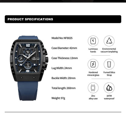 Luxury Watches Chronograph Sport Quartz Wristwatch Waterproof Luminous Date Clock