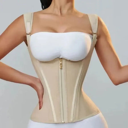 Fajas Colombianas Shapewear Women Double Compression Waist Trainer Corset Adjustable Zipper and Hook-eyes Flat Belly Body Shaper