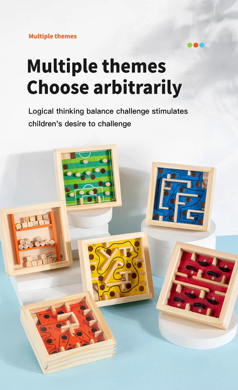 Wooden Balance Rolling Ball Maze Board Puzzle Game