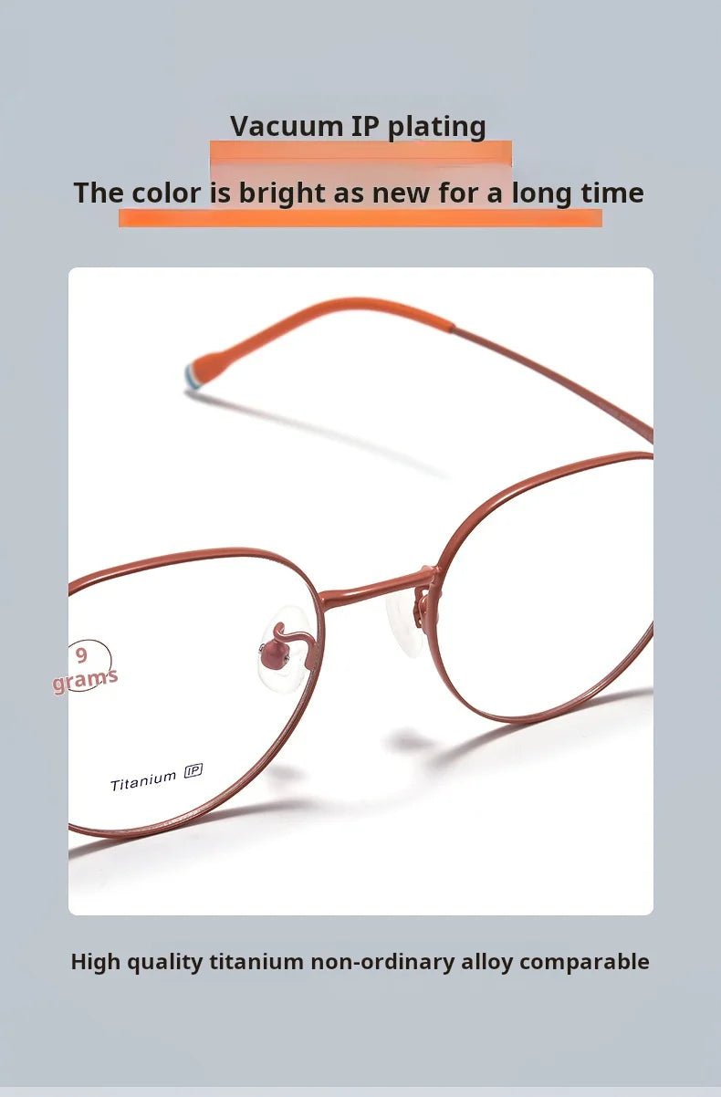 Retro Polygonal Lightweight Titanium Eyeglasses Frames