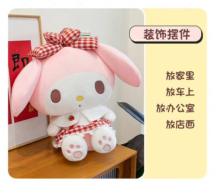 Kawaii 60cm Melody Plush Toy Sanrio Stuffed Doll Anime Soft Pillow Cute Gift Kids Birthday Xmas Plushie Stuffed Animal