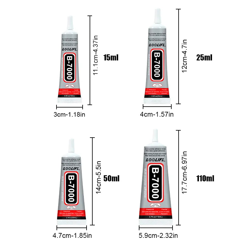 B7000 Glue, strong transparent universal adhesive, suitable for mobile phone screen repair, handmade DIY/accessories/jewellery,