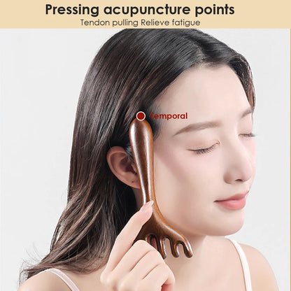 Sandalwood Head Massage Comb Six Claw Massage Comb Scalp Meridian Comb Scratch Head Scratch Gua Sha Tool