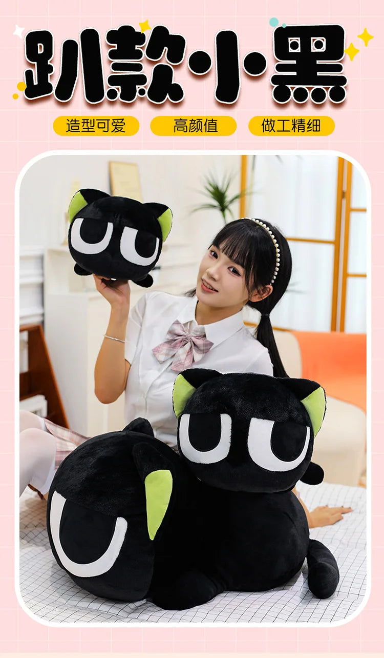 Cute Black Cat Character Plush Stuffed Doll Pillow Toy