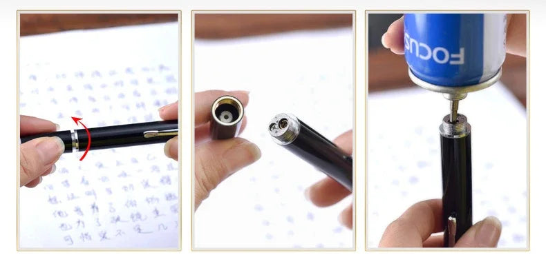 Creative Ball Pen Ligher Green Flame Torch Lighter Unusual Pen Portable Metal Butane Gas Cigarette Lighter Practical Gadget Gift