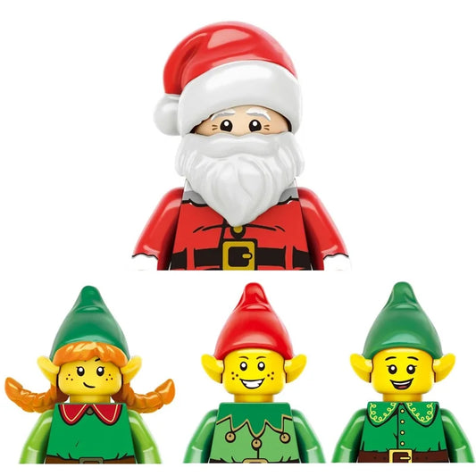 Christmas Gift Elf Santa Claus Building Blocks Mini Action Figure Toys