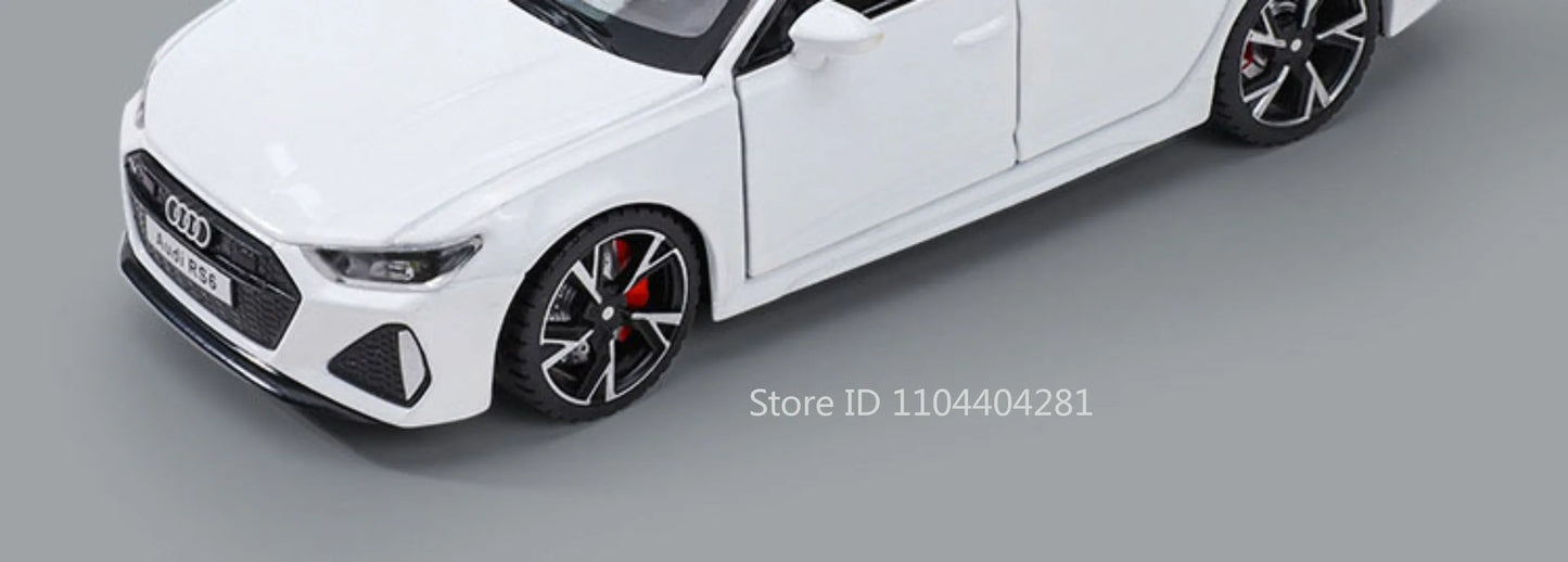 1:32 RS6 RS7 Alloy Miniature Models Diecast Car Toys 6 Doors Opened Sound Light Pull Back Metal Vehices 's Holiday Gifts