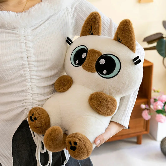 Kawaii Siamese Cat Plush Stuffed Doll Toy