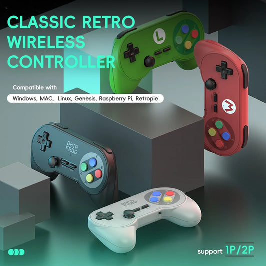 PC07 Retro Wireless Gamepad with Dual Receiver, 2.4GHz Classic Controller for PC, Android & Arcade Emulators