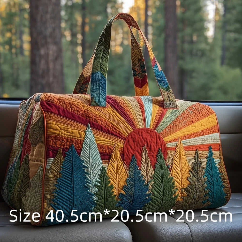 Hot Sale 3D Quilted Bag for Women Colorful Sun Pattern Travel Tote Bag Desert Cactus Forest Print Weekender Overnight Beach Bag
