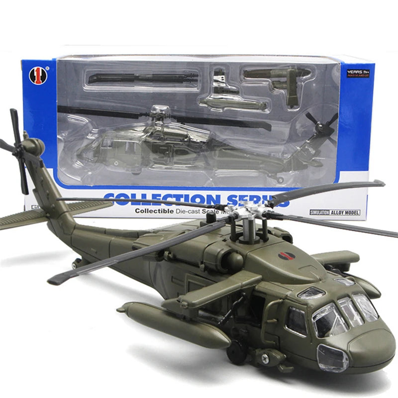 UH60 Hawk Utility Helicopter Metal Model Aircraft Sound and Light Display Toy
