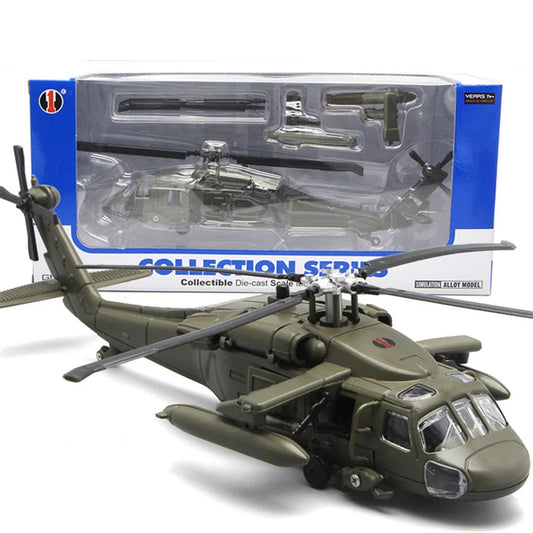 UH60 Hawk Utility Helicopter Metal Model Aircraft Sound and Light Display Toy