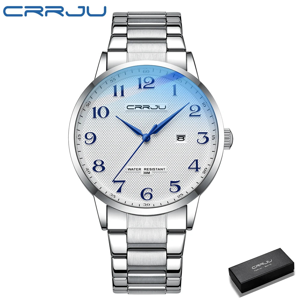 New Fashion Men's Watches Stainless Steel Top Brand Luxury Waterproof Men Quartz Wristwatches Relogio Masculino