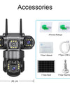 Solar Camera 4G Sim Outdoor 3 Lens 3 Screen 10X Zoom PIR Human Detect Cameras Waterproof Night Vision CCTV Security Protection