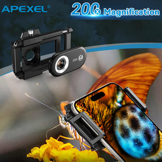 200X Smartphone Microscope Lens with LED Light