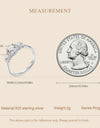 925 Sterling Silver Three Stone 1.6 CT Moissanite Wedding Opening Rings For Women Diamond Cut Flower Rings