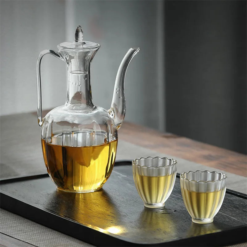 500ml Imitation Song High Borosilicate Glass Teapot Heat Resistance Tea Brewing Glass Tea Pot Traditional Kung Fu Tea Set