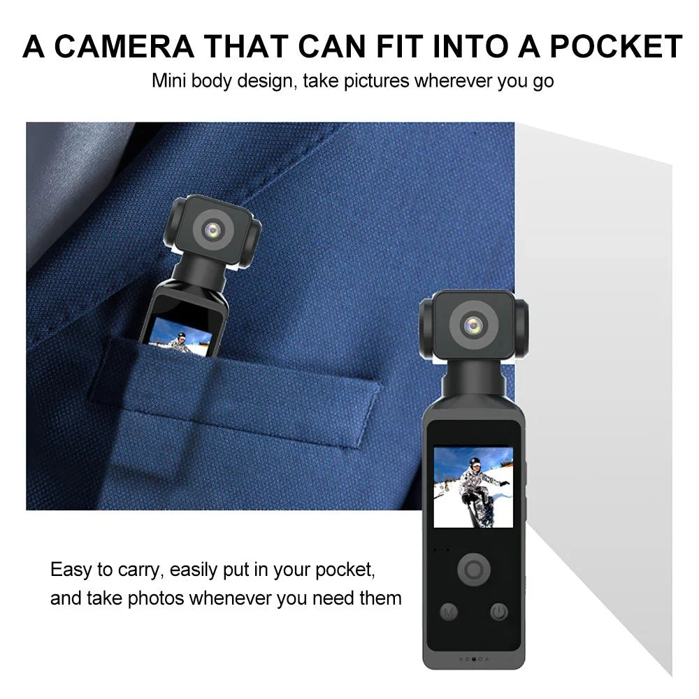 4K HD Pocket Action Camera 270° Rotatable Anti Shaking Wifi Sports Camera 30m Waterproof Small Video Camcorder for Photography
