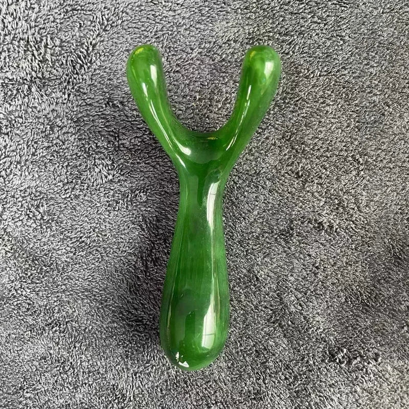 Resin Face Lifting Stone Guasha Scraping Facial Gouache Y-shaped Fork Massage Plate Nose Massage Trigger Point Nose Massager