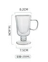 Double Wall Glass Irish Coffee Mug Bubble Tea Milkshake Cup Ice Cream Cup with Handle Milk Fruit Juice Glass Cup