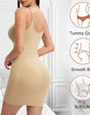 Full Slip Shapewear Women Dress V Neck Bodycon Underwear Smooth Compression Body Shaper Slimming Waist Abdomen Belly Corset