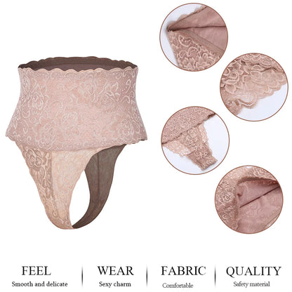 Women Lace Thong High Waist Party Underwear Tummy Control Slimmer Panties Seamless Invisible Shaper Panty Cincher