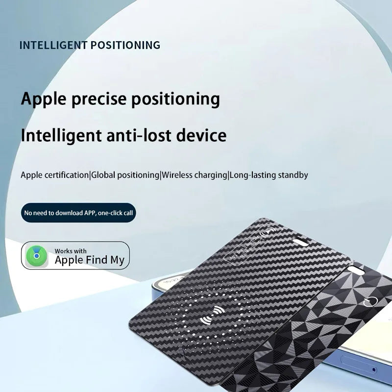 Ultra Slim Tracking Card Wireless Charging With Apple Find My IPX68 Waterproof Thin Tracker Keys Suitcase Bag Locator