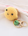 5 Pcs Handmade Weaving Keychain Wool Crochet Unique Knitted Pendant Keyring Strawberry Watermelon Orange Pendant Key Chain Gifts
