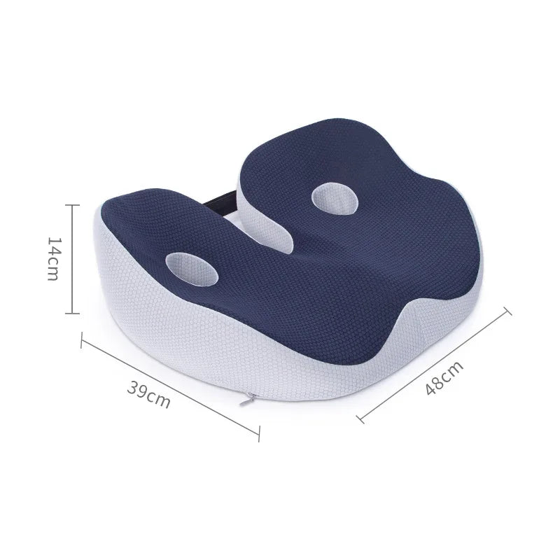 Portable Memory Foam Seat Cushion U-Shaped Office Car Airplane Pillow Back Support Pain Relief Pillow Ergonomic Body Support