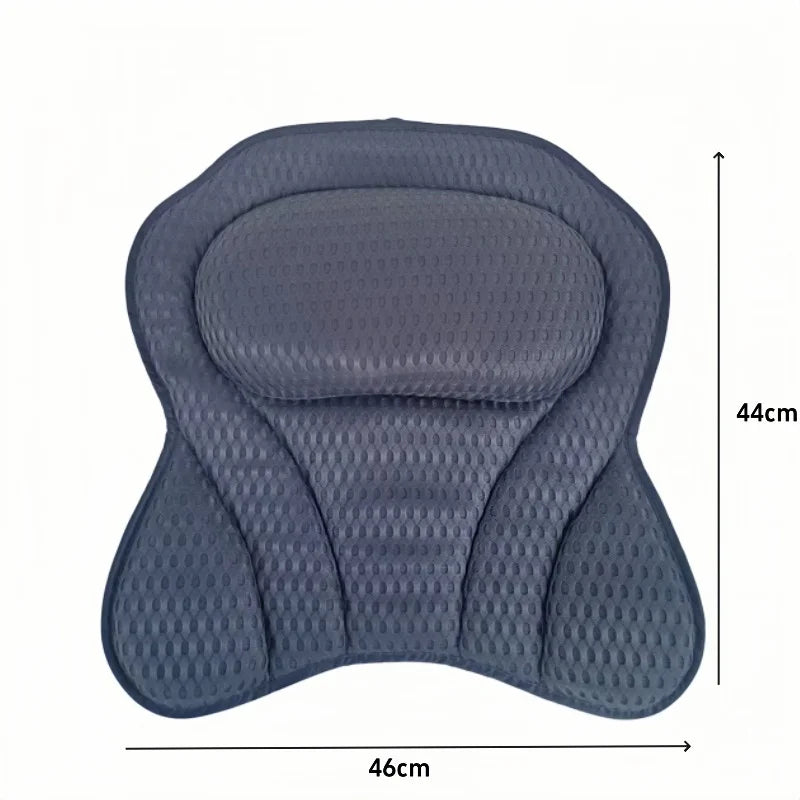 4D SPA Pillow 6 Suction Cup Bathtub Massage Pillow Bathing Neck Back Support Headrest Bathroom Non-Slip Cushion