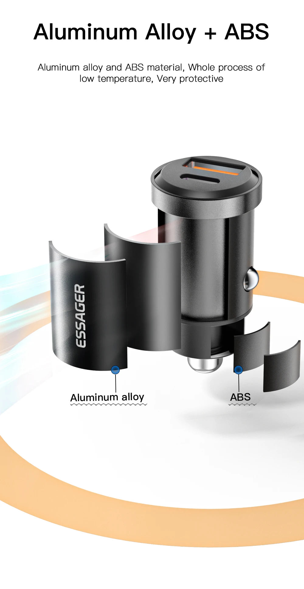 30W / 45W USB-C + USB-A Fast Car Charger (PD + QC 4.0)
