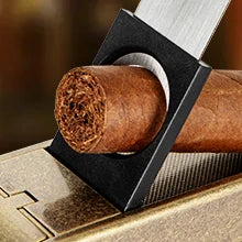 Leather Cigar Humidor with Cigar Lighter,Built-in Straight Cigar Cutter and Cigar Punch,Humidifier and Cedar Tray