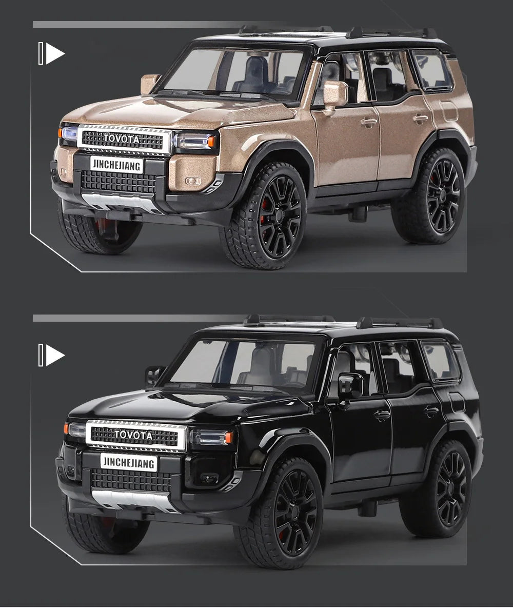 1/32 PRADO Land Cruiser Alloy Car Model Diecast Metal Off-road Vehicle Car Model Simulation Sound and Light Toy Gift