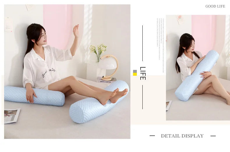 Round Neck Pillow Roll Cervical Support Pillows Neck Pain Relief Cylinder Bolster Pillows with Removable Washable Cove for Chair