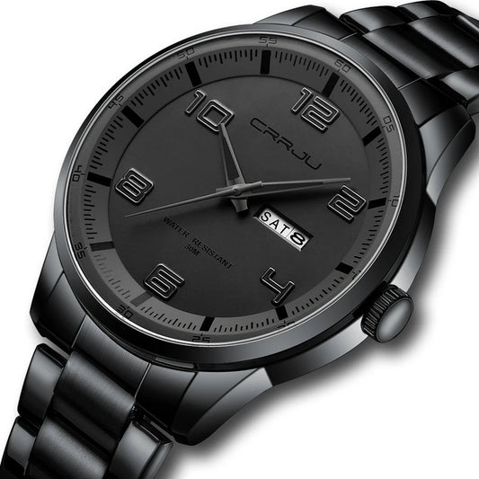 Men Luxury Watches Stainless Steel Quartz Auto Date Clock with Luminous Hands Relogio Masculino